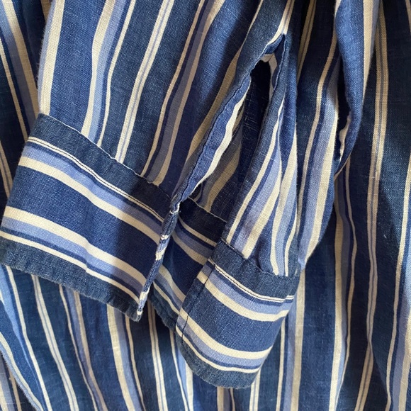 Women’s 3X top Ralph Lauren blouse 3X blue striped - Picture 6 of 7